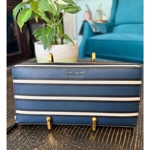 Kate Spade New York Cameron York Three Tone Lg Slim Wallet Saffiano Wallet | EUC